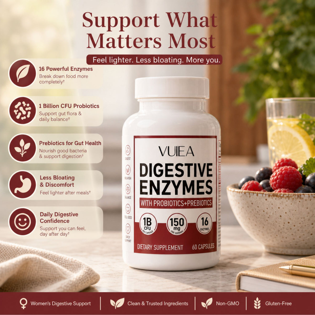 Not just “digestion support” - built for the foods that actually bloat you