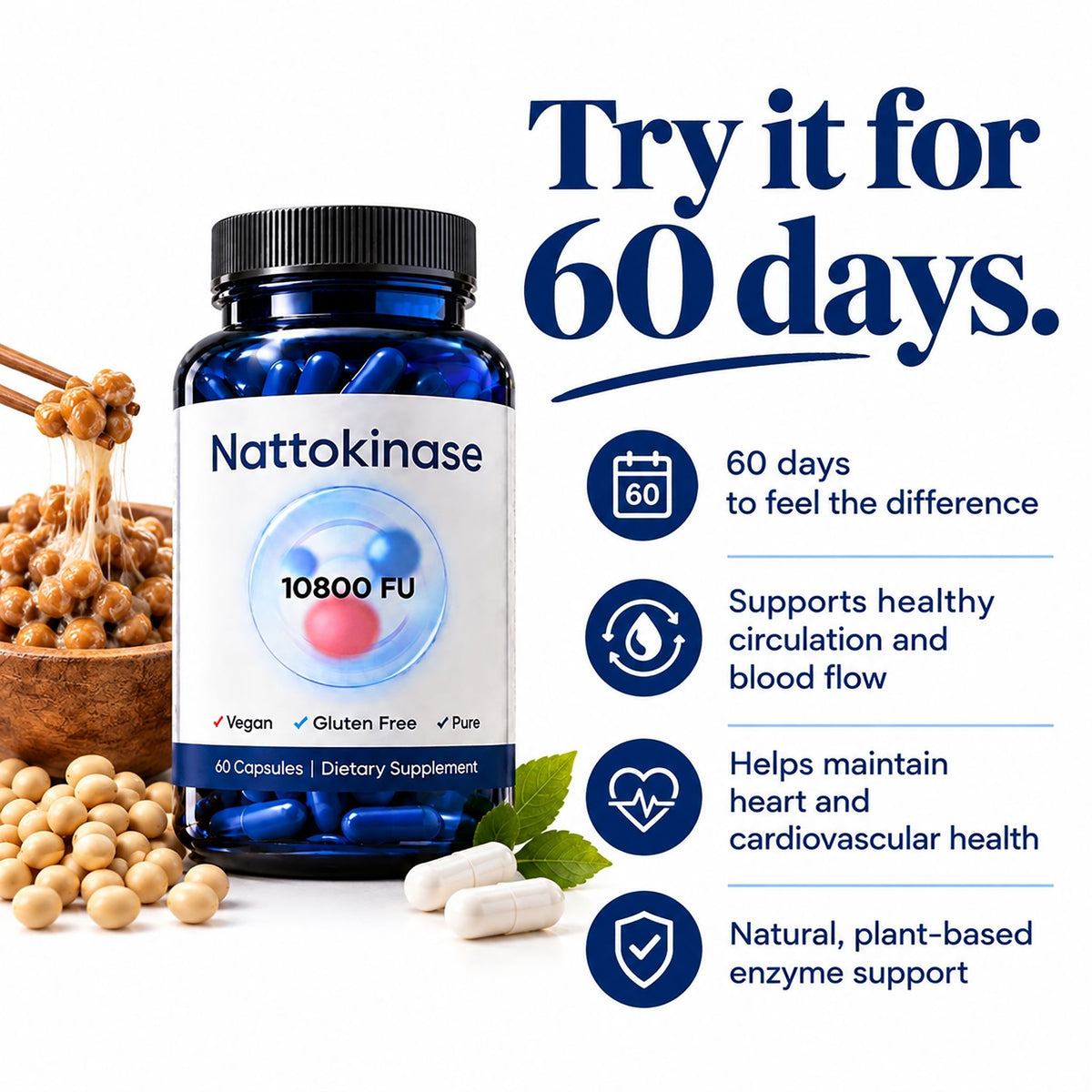Nattokinase 10,800 FU: Circulation & Heart Support