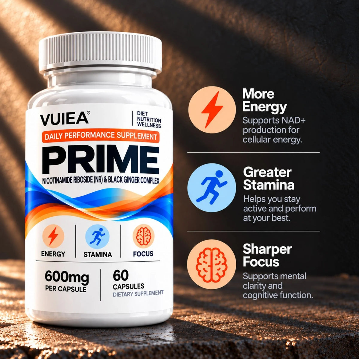 Vuiea PRIME: Nicotinamide Riboside (NR) & Black Ginger Complex